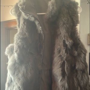 Metric knits rabbit fur vest